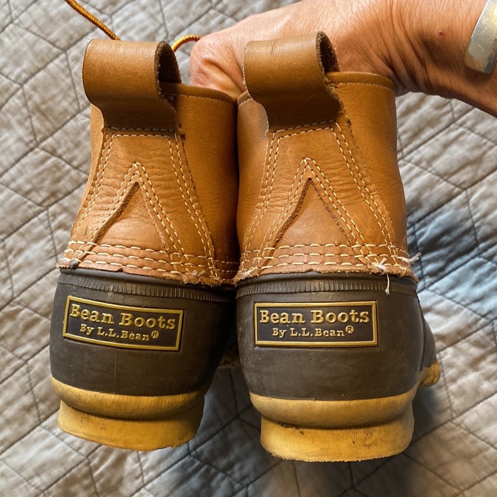 LL Bean duck boots 6” height, brown rubber